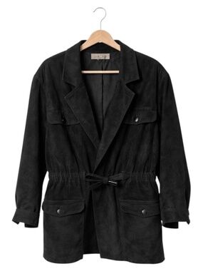 Nancy Heller Vintage Black Suede Leather Jacket, M